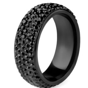 Austrian Crystal Stainless Steel Eternity Band NWT